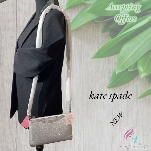 kate spade NEW - crossbody bag k4624 glitter fabric lunar ligh (020 ) - Picture 2 of 12